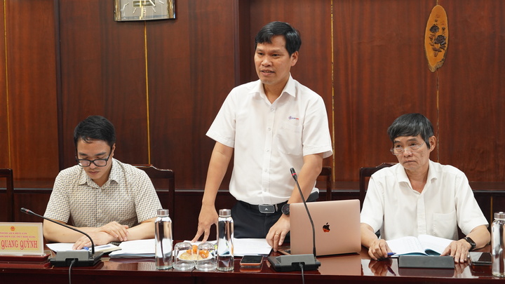 Ông Bùi Quốc Hoan - Phó Tổng Giám đốc EVNSPC - phát biểu tại buổi làm việc.