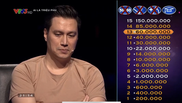 Diễn viên Việt Anh có vốn hiểu biết khá toàn diện khi lần lượt vượt qua 13 câu hỏi.