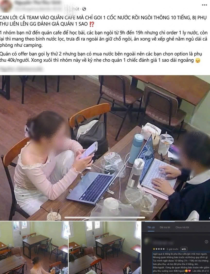 Bài đăng của quán cà phê trên mạng xã hội.