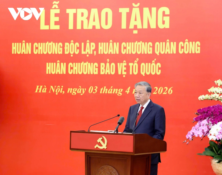 Tổng Bí thư phát biểu tại buổi lễ.