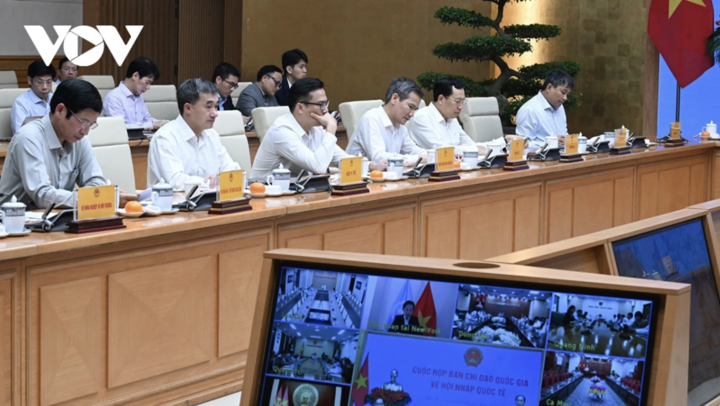 Toàn cảnh cuộc họp của Ban chỉ đạo Quốc gia về Hội nhập Quốc tế.