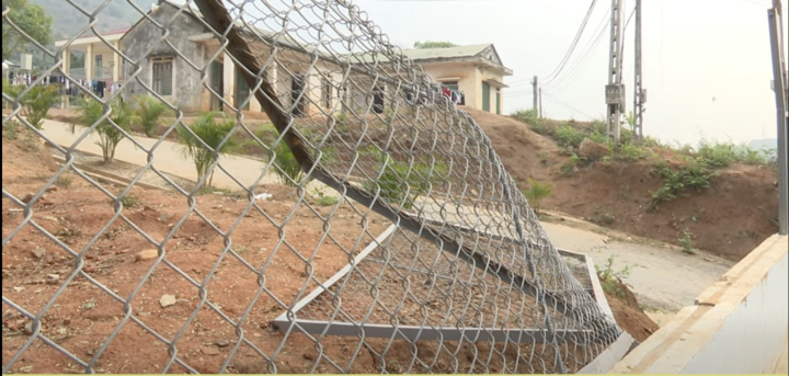 Voi rừng phá rào sắt di chuyển vào khuôn viên trường. (Ảnh: HMTV)