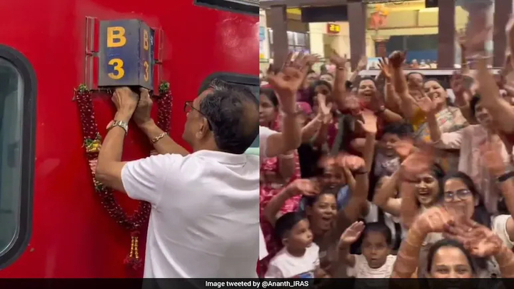 Đoạn video lan truyền trên mạng cho thấy buổi lễ hoành tráng của gia đình bên trong toa tàu.