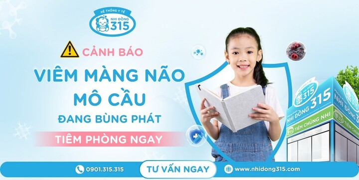 Tại Hệ Thống Nhi Đồng 315, Tiêm Chủng Nhi 315, đối với việc phòng ngừa bệnh viêm não mô cầu luôn sẵn sàng vaccine chủng ngừa.