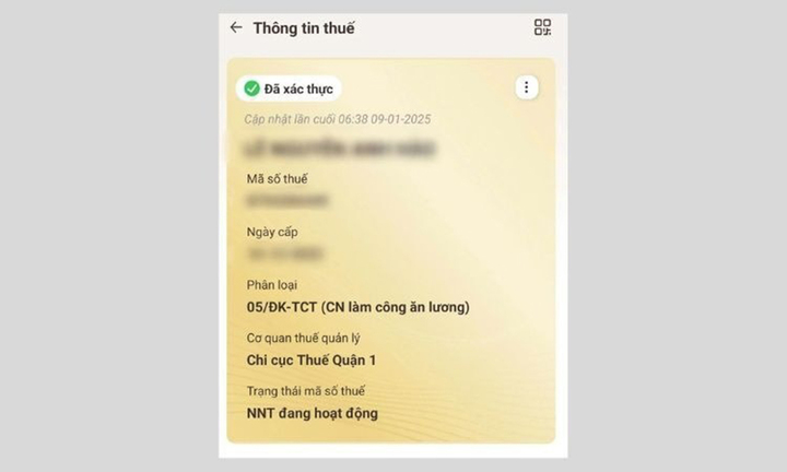 Cách khắc phục lỗi cập nhật mã số thuế trên VNeID bị từ chối - 4