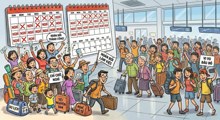 Bạn có muốn hoán đổi để có 9 ngày nghỉ dịp lễ tới?