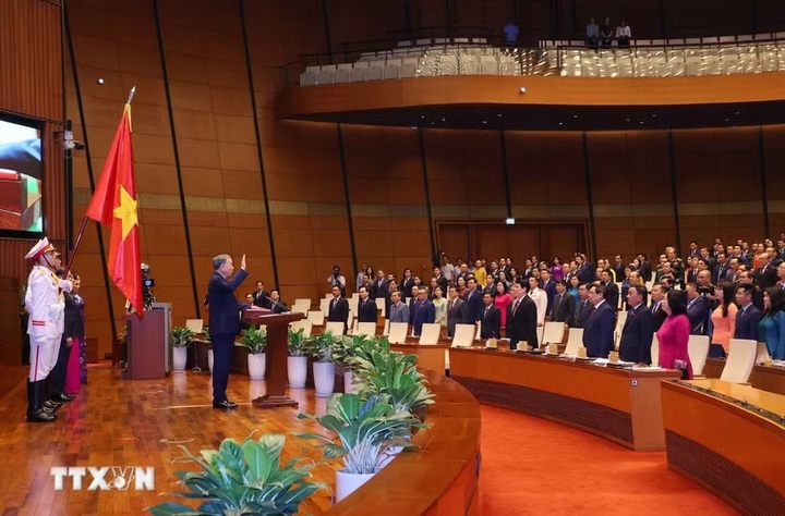 Chủ tịch nước Cộng hòa xã hội chủ nghĩa Việt Nam Tô Lâm tuyên thệ nhậm chức. (Ảnh: Văn Điệp/TTXVN)