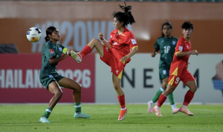 U20 nữ Việt Nam 1-0 Bangladesh. (Nguồn: AFC)