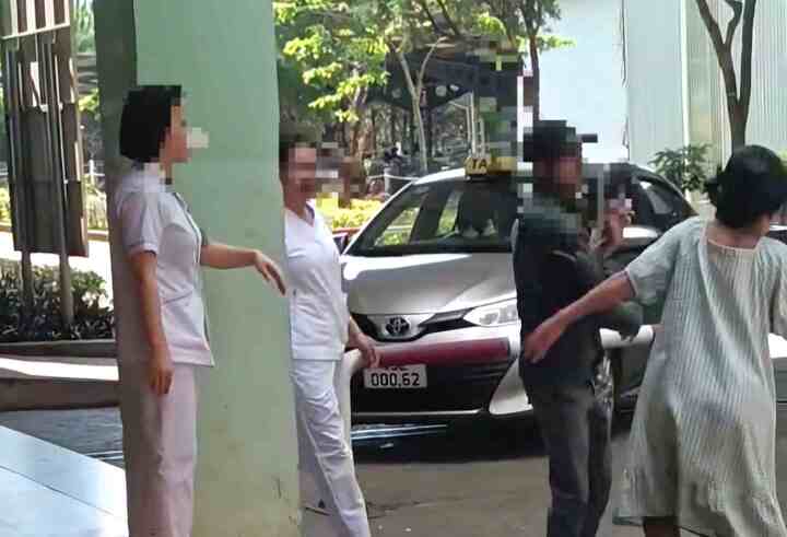 Cơ quan công an đang xác minh, làm rõ vụ việc chống tát vợ mang bầu ngay tại bệnh viện. (Ảnh cắt từ clip)