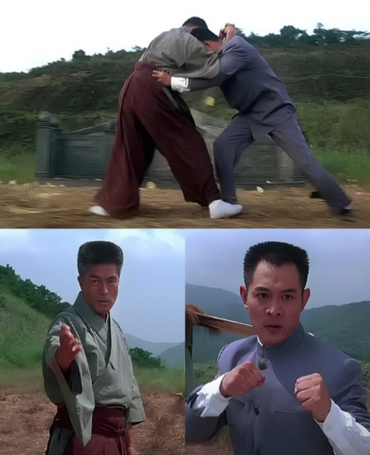 Cảnh giáo đấu giữa Kurata Yasuaki và Lý Liên Kiệt trong phim "Tinh Võ Anh Hùng"