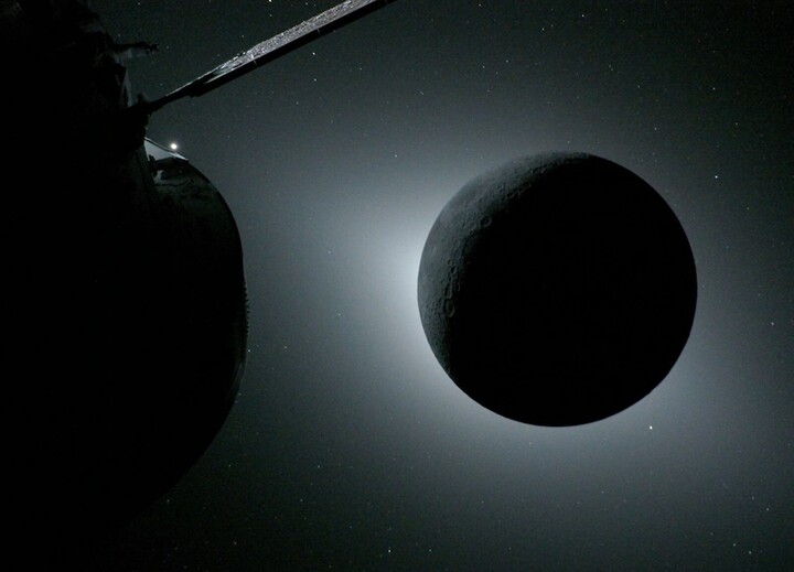 Phi hành đoàn Orion đã chứng kiến ​​nhật thực toàn phần trong chuyến bay ngang qua Mặt Trăng. (Ảnh: AFP)