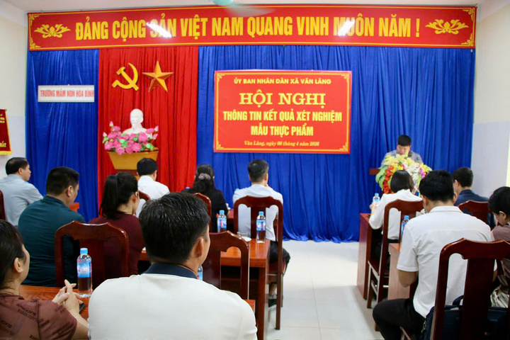 UBND xã Văn Lăng thông tin thông kết quả xét nghiệm mẫu thực phẩm liên quan đến phản ánh của phụ huynh Trường Mầm non Hòa Bình.