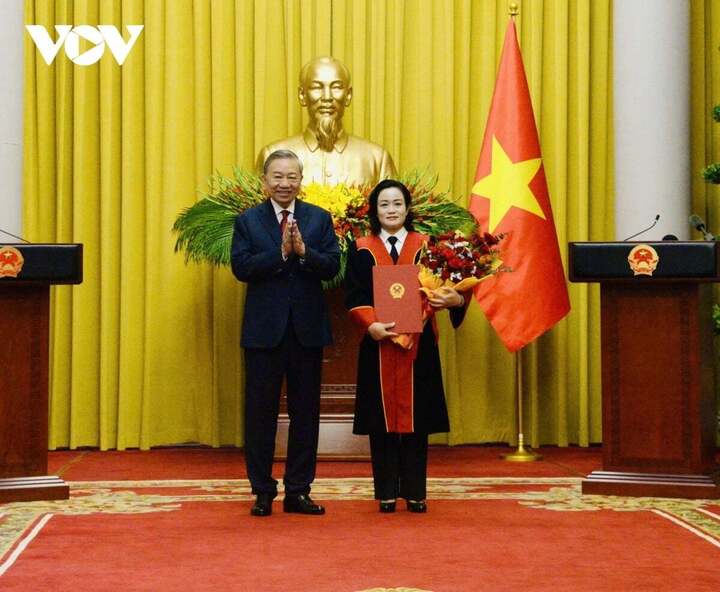 Chiều 9/4, tại Phủ Chủ tịch, diễn ra lễ công bố và trao các quyết định bổ nhiệm chức danh Thẩm phán Toà án nhân dân tối cao và Phó Chánh án Tòa án nhân dân tối cao.