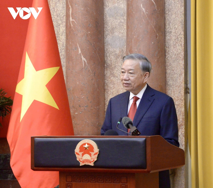 Tổng Bí thư, Chủ tịch nước Tô Lâm phát biểu tại hội nghị bàn giao công tác Chủ tịch nước.