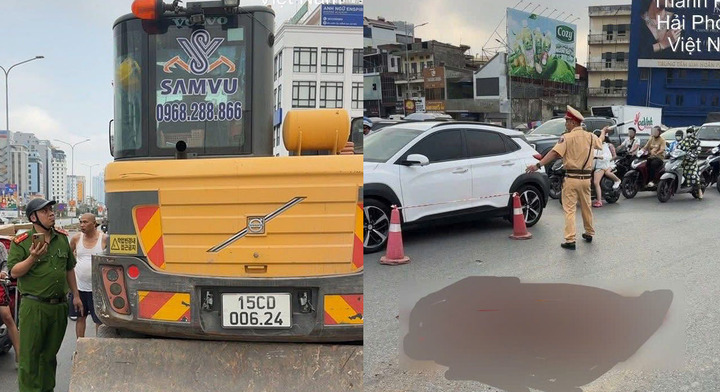 Lực lượng chức năng đến hiện trường điều tiết giao thông, xử lý vụ tai nạn.