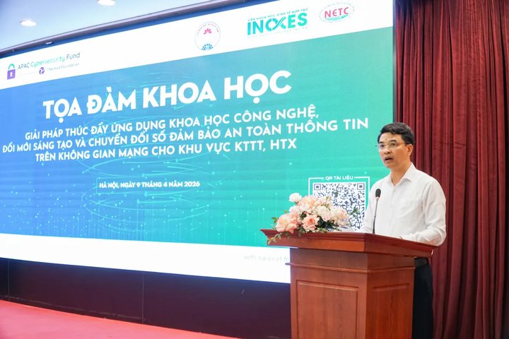 Ông Đinh Hồng Thái - Phó Chủ tịch Liên minh Hợp tác xã Việt Nam phát biểu khai mạc tọa đàm. (Ảnh: Việt Linh)