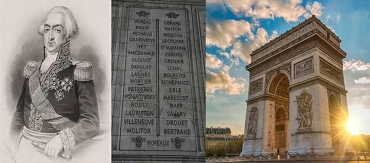 Đô đốc Rosily của Pháp được khắc tên trên Khải Hoàn Môn nhờ thành công đưa diêm tiêu hang động chất lượng cao từ Việt Nam về Pháp. (Ảnh NVCC)