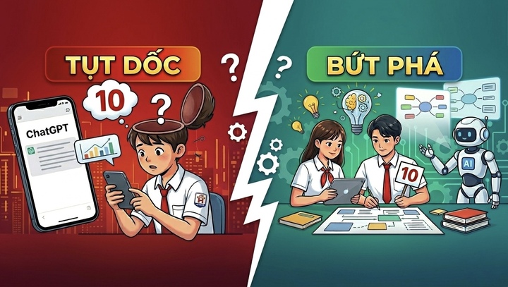 ChatGPT là "đòn bẩy" hay "vực thẳm"? sự khác biệt nằm ở tư duy tự học và phương pháp sử dụng công cụ AI của học sinh.