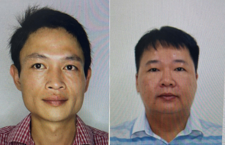 Bị can Trần Tiến Sỹ (bên trái) và bị can Trần Đức Cường.