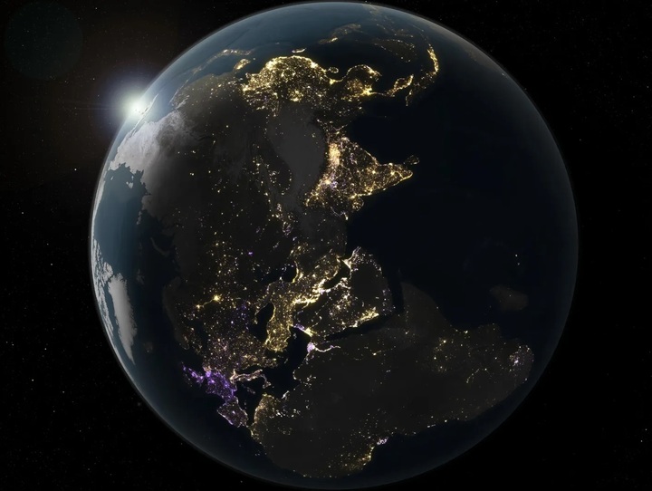 Trái Đất về đêm chụp từ các vệ tinh giám sát Trái Đất. (Ảnh: NASA)