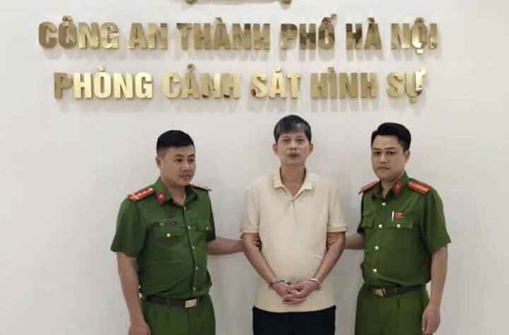 Nguyễn Thế Bằng tại cơ quan công an.