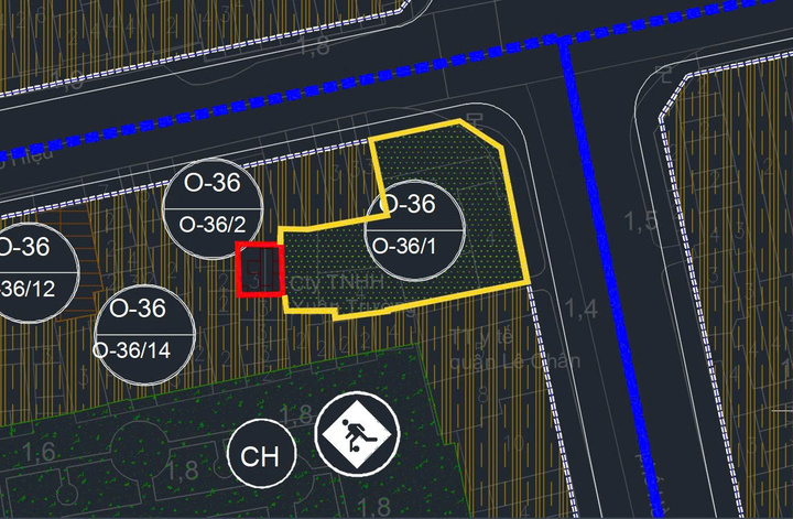 Vị trí khu vực cơ sở thờ nữ tướng Lê Chân (ô vuông màu đỏ) nằm trong quy hoạch Lô O-36/1, đã được UBND TP Hải Phòng phê duyệt trong đồ án quy hoạch quận Lê Chân (cũ).
