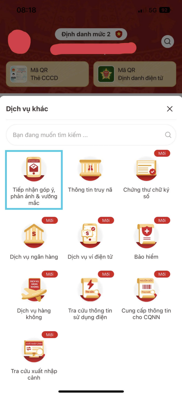 Cách phản ánh vi phạm quản lý, sử dụng vũ khí trên ứng dụng VNeID - 2