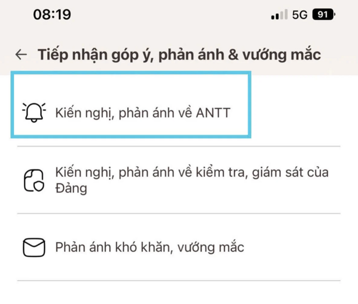 Cách phản ánh vi phạm quản lý, sử dụng vũ khí trên ứng dụng VNeID - 3