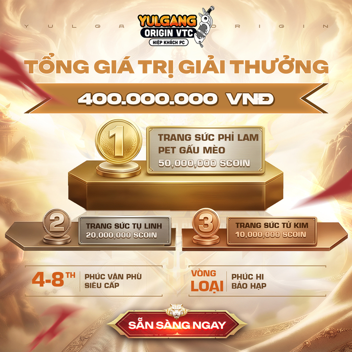 Tổng giá trị giải thưởng của giải đấu lên tới 400 triệu đồng.