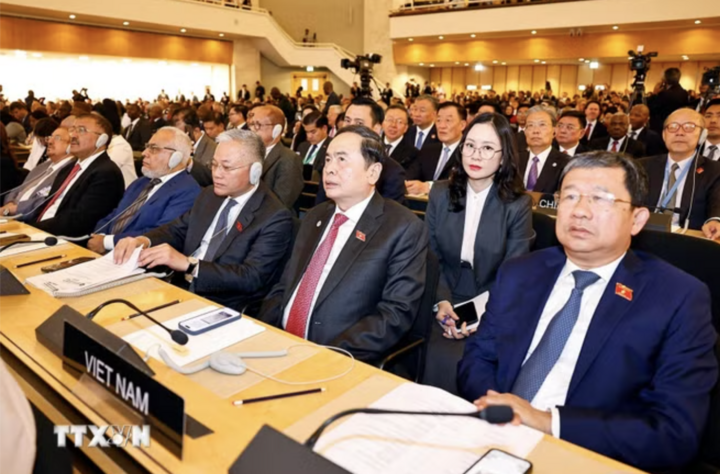 Chủ tịch Quốc hội Trần Thanh Mẫn dự Lễ khai mạc Hội nghị các Chủ tịch Quốc hội Thế giới lần thứ 6. (Ảnh: Doãn Tấn/TTXVN)