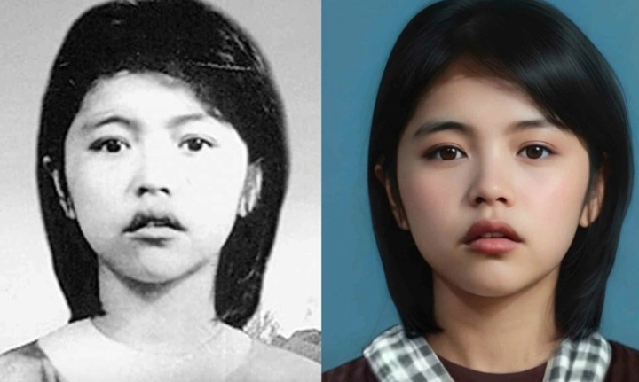 Di ảnh anh hùng Võ Thị Sáu được nhóm họa sĩ "Trái tim người lính Việt Nam" phục dựng năm 2025. Ảnh: BTC