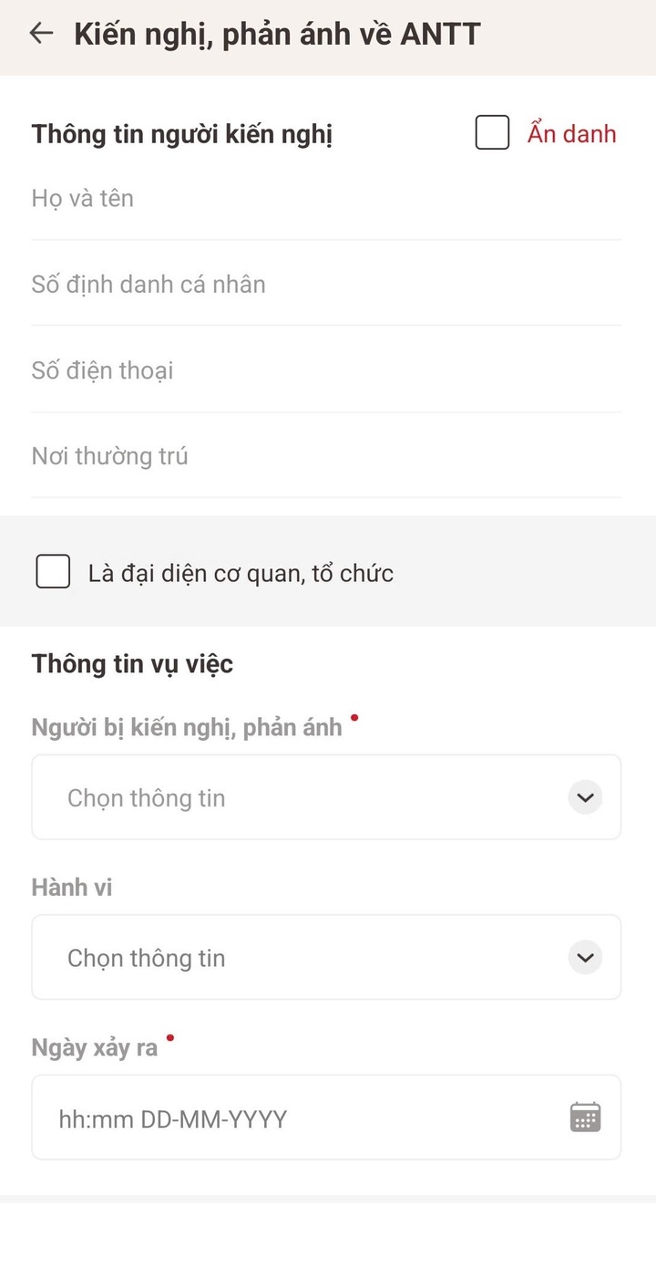 Cách phản ánh vi phạm quản lý, sử dụng vũ khí trên ứng dụng VNeID - 5