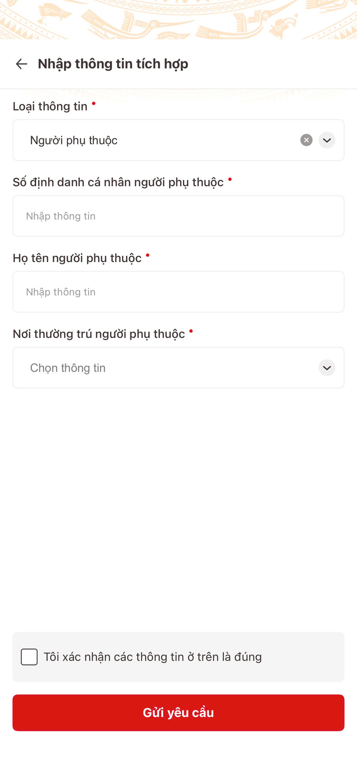 Cách khắc phục lỗi tích hợp người phụ thuộc trên VNeID bị từ chối - 4