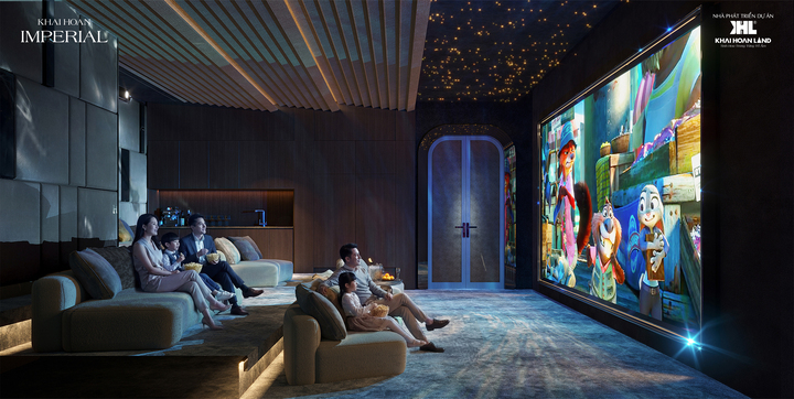 Rạp chiếu phim mini – nơi thư giãn hấp dẫn cho cả gia đình.