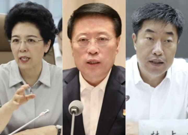 Ba quan chức do Trung ương quản lý bị "song khai" trong ngày 13/4. Ảnh ghép theo các nguồn chính thống của Trung Quốc