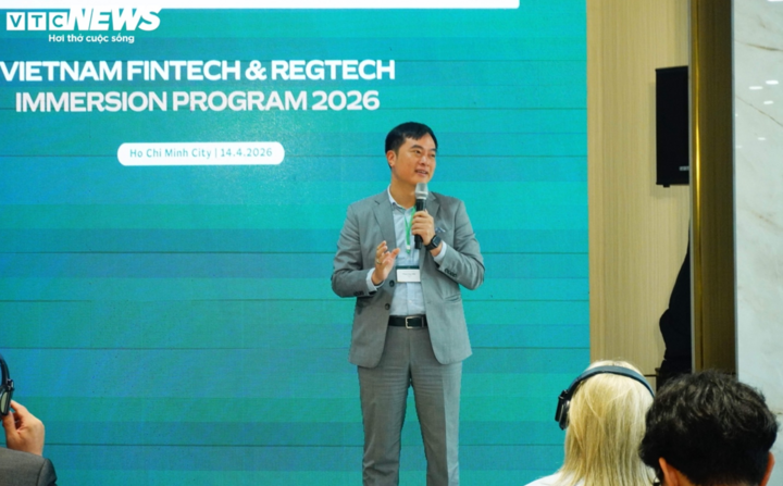 Ông Phạm Duy Hiếu, Chủ tịch Quỹ Khởi nghiệp Doanh nghiệp Khoa học Công nghệ Việt Nam, chia sẻ tại sự kiện về cơ hội phát triển hệ sinh thái fintech.