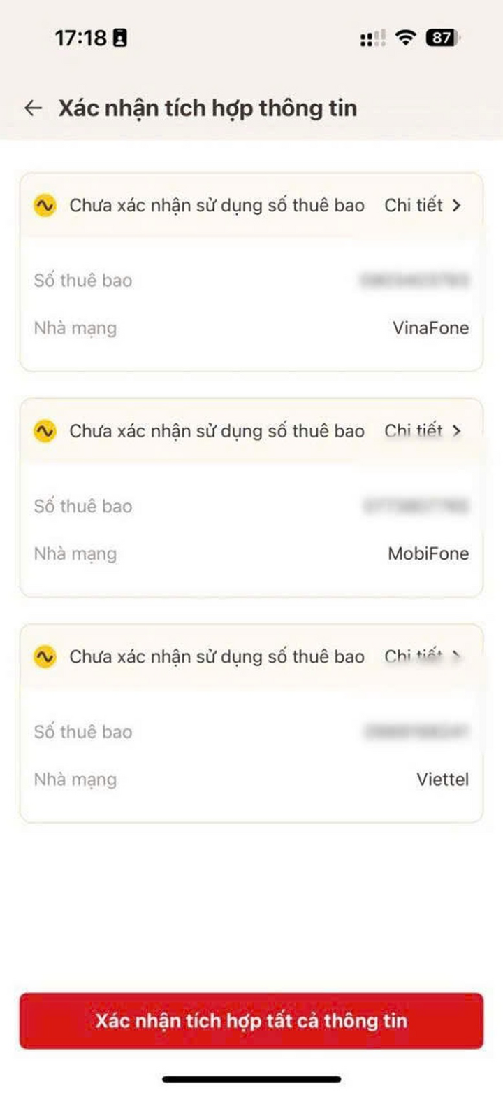 Các bước nhanh gọn tự xác thực SIM chính chủ trên VNeID - 5