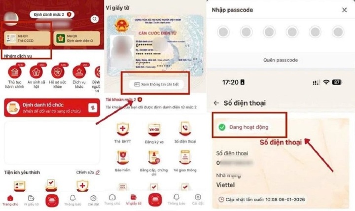 Cách kiểm tra số điện thoại đã được tích hợp trên VNeID - 1