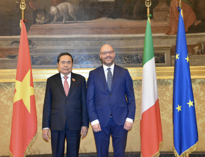 Chủ tịch Quốc hội Trần Thanh Mẫn và Chủ tịch Hạ viện Italia Lorenzo Fontana.