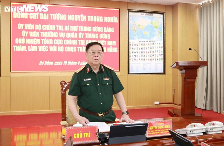 Đại tướng Nguyễn Trọng Nghĩa phát biểu tại buổi làm việc.