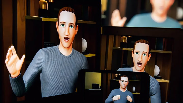 Hình ảnh mô phỏng bản sao AI 3D của Mark Zuckerberg, được Meta phát triển để thay CEO tương tác trực tiếp với nhân viên. (Nguồn: Getty Images)