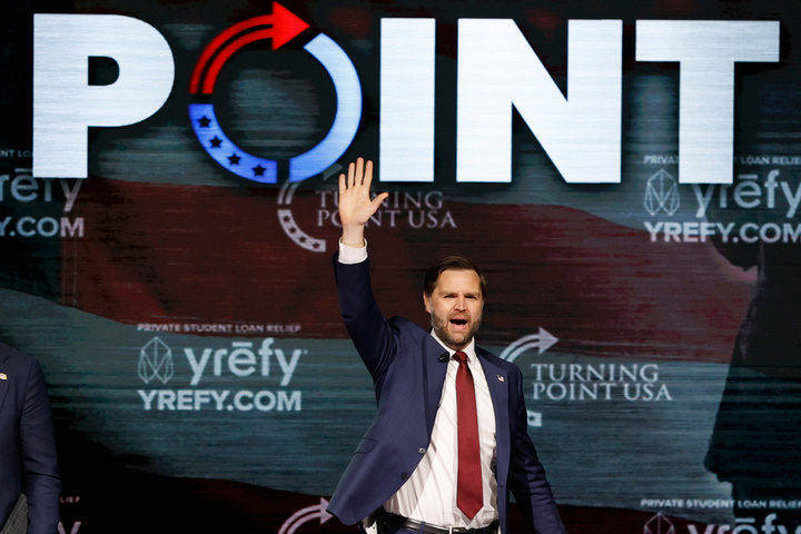 Phó Tổng thống Mỹ JD Vance tại một sự kiện của Turning Point USA ở Đại học Georgia, thành phố Athens, bang Georgia, ngày 14/4/2026. (Ảnh: AP)