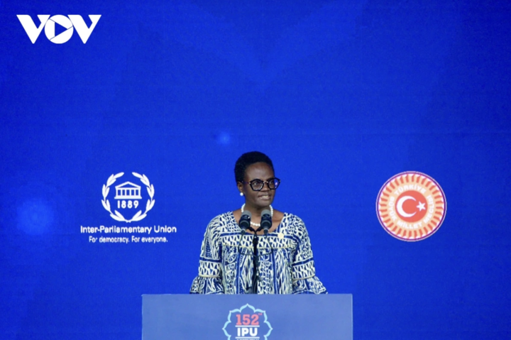 Chủ tịch IPU Tulia Ackson phát biểu tại lễ khai mạc IPU-152