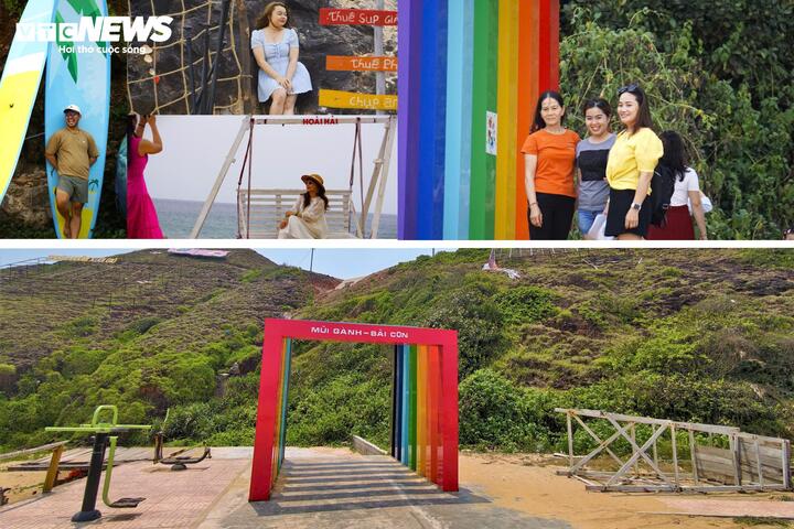 Cơ sở, vật chất đầu tư phục vụ du khách chụp ảnh, check-in nay "buồn thiu" làm bạn với nắng gió.