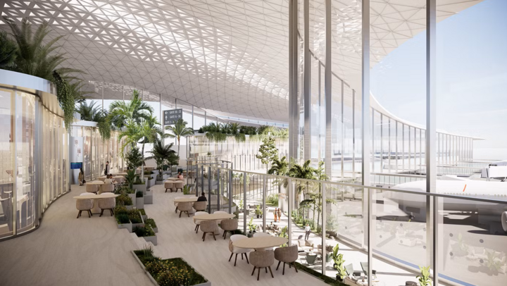 Thiết kế bên trong nhà ga hành khách mới của Cảng HKQT Phú Quốc. (Ảnh: Sun Group)