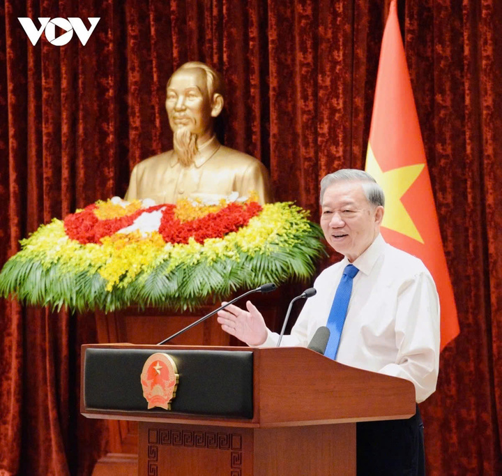 Tổng Bí thư, Chủ tịch nước Tô Lâm phát biểu tại buổi gặp mặt.