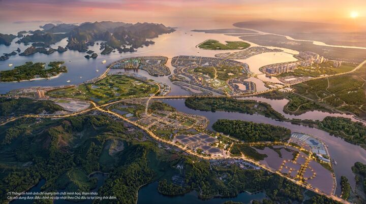 Hoàng hôn là thời điểm bắt đầu những lễ hội tại Vinhomes Global Gate Hạ Long.