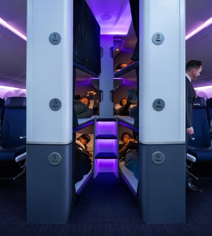 Hãng bay Air New Zealandra mới đây cho ra mắt mô hình "giường ngủ hạng phổ thông" đầu tiên trên thế giới, mang đến sự riêng tư cho hành khách trên các chuyến bay đường dài. (Ảnh: Airnewzealand)