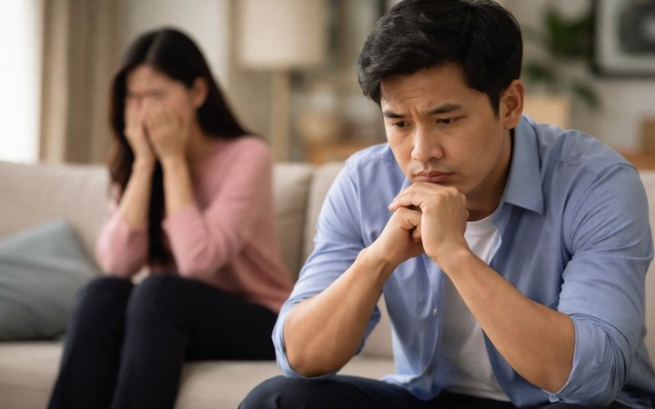 Tôi đã đấu tranh rất nhiều và chọn tha thứ vì vẫn còn yêu và vì các con. (Ảnh minh họa: AI)