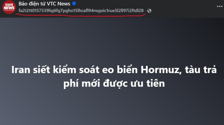 Trang Fanpage của Báo Điện tử VTC News ghi nhận lỗi hiển thị thời gian đăng bài của Facebook sáng 19/4. (Ảnh: MH)